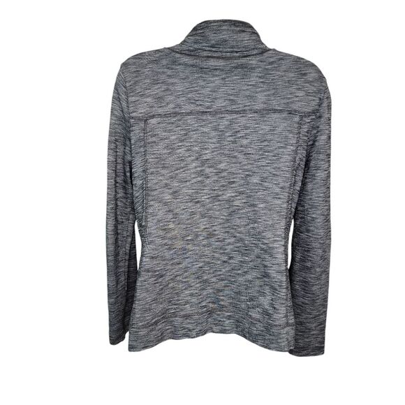 T by Talbots Heathered Gray Full Zip Knit Jacket Medium - Picture 2 of 8